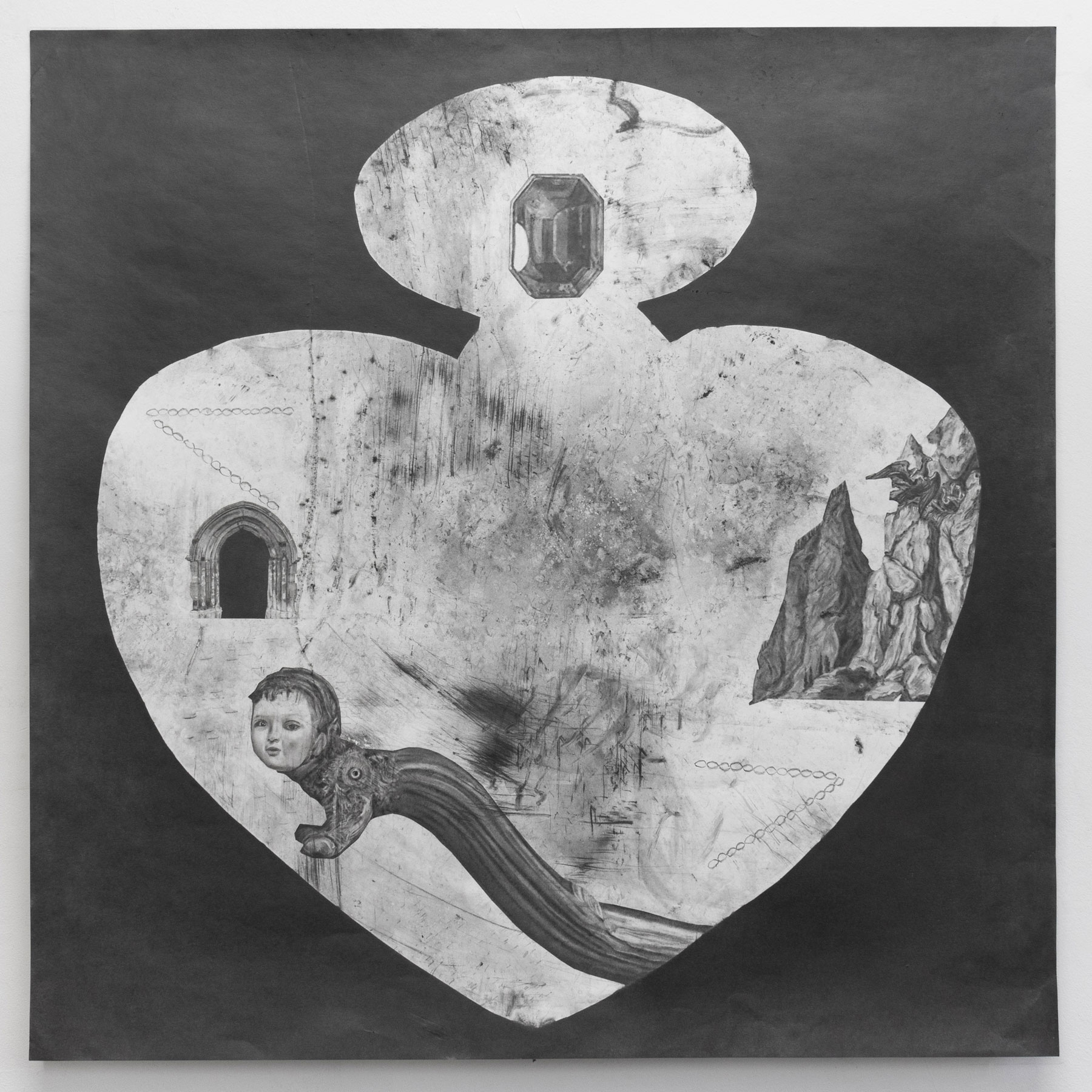 Amulet Diorama, Pencil and Graphite on Paper, 100cm x 100cm, 2024 Amulet Diorama, Pencil and Graphite on Paper, 100cm x 100cm, 2024