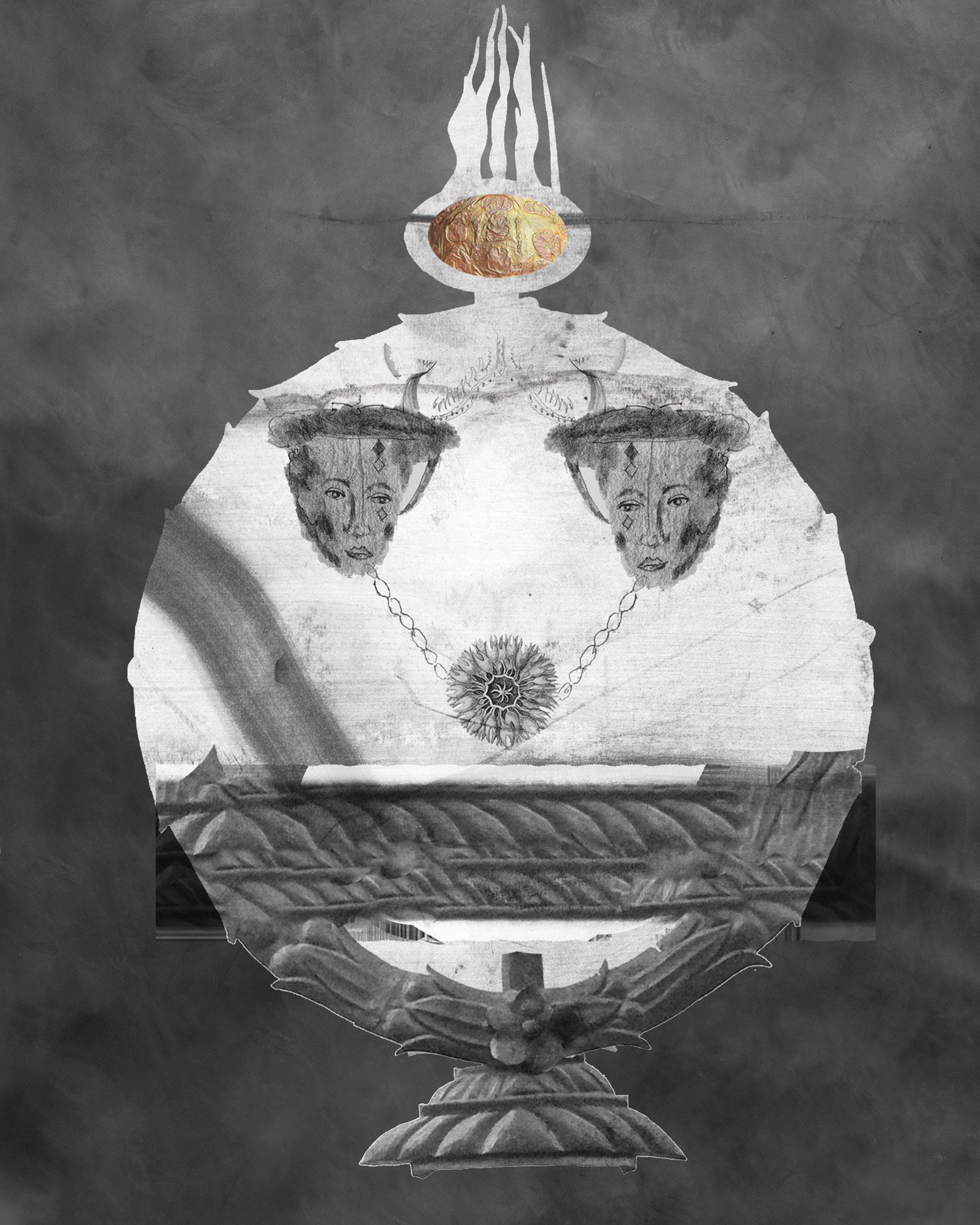 Heirloom, Pencil & graphite drawing on paper, 60 cm x 85 cm,  2021 Heirloom, Pencil & graphite drawing on paper, 60 cm x 85 cm,  2021