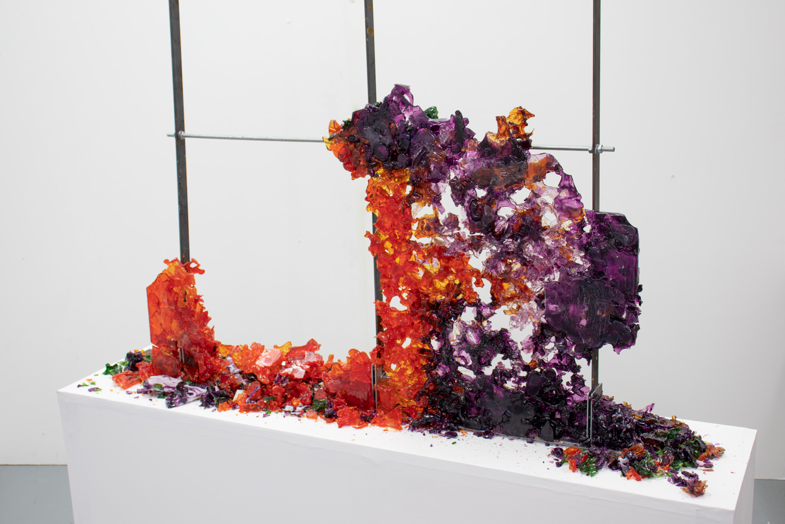 Untitled (Window 1) detail; Steel, wax, wood. 220 cm x 120 cm, 2020 Untitled (Window 1) detail; Steel, wax, wood. 220 cm x 120 cm, 2020